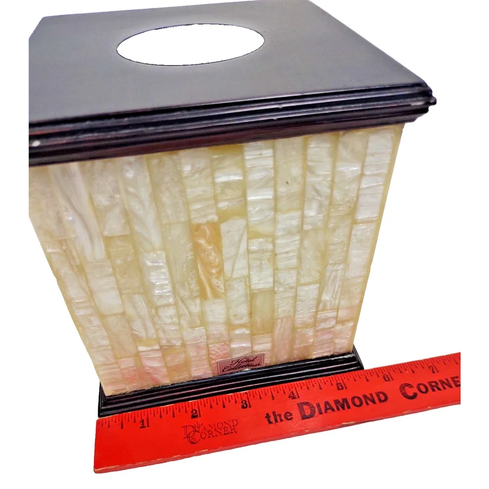 Vintage Capiz Tiled Mother Of Pearl Tissue Cover Hotel Collection 6